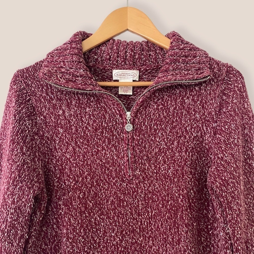 NORTHERN Reflections Quarter Zip Marled Knit Sweater - Picture 2 of 9